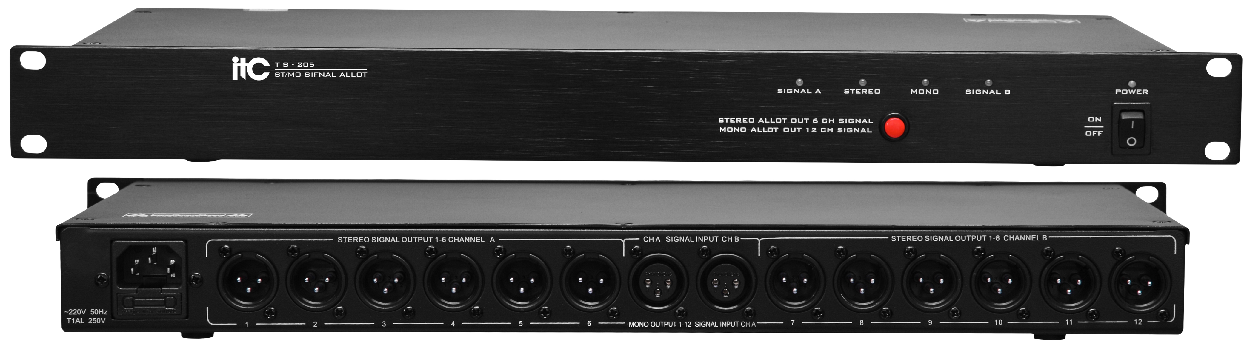 Звуковой процессор ITC TS-205 Распределитель стереосигнала, 1 Вход 6 выходов